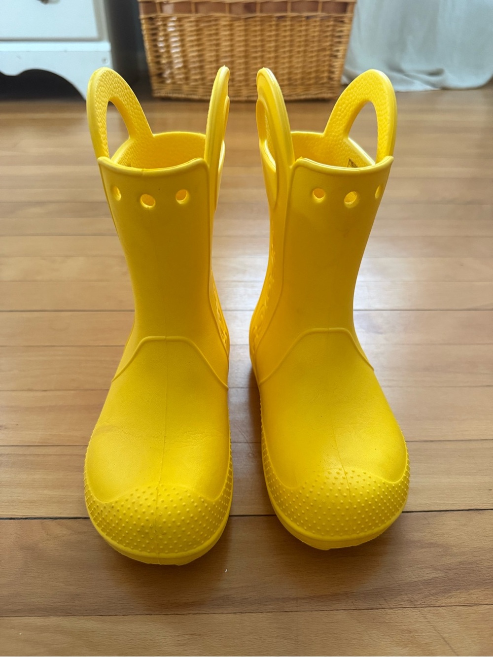 Little Kids Crocs Yellow Waterproof Rain Boots size 13